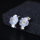 925 Sterling Silver Plum Blossom Floral Blessing Earrings 925 Sterling Silver Plum Blossom Floral Blessing Earrings