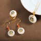 925 Sterling Silver Hetian White Jade Peacock Blessing Jewelry Set 925 Sterling Silver Hetian White Jade Peacock Blessing Jewelry Set