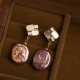 925 Sterling Silver Gold-Plated Baroque Pearl Healing Drop Earrings 925 Sterling Silver Gold-Plated Baroque Pearl Healing Drop Earrings