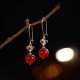 925 Sterling Silver Red Agate Flower Confidence Earrings 925 Sterling Silver Red Agate Flower Confidence Earrings