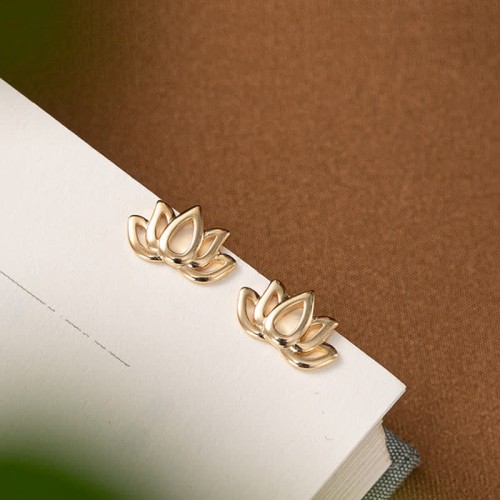 925 Sterling Silver Lotus Flower Blessing Earrings 925 Sterling Silver Lotus Flower Blessing Earrings