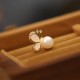 925 Silver 18K Gold-Plated Pearl Butterfly Zircon Stud Earrings 925 Silver 18K Gold-Plated Pearl Butterfly Zircon Stud Earrings