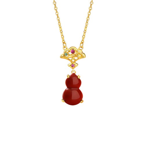 925 Sterling Silver Red Agate Gourd Confidence Jewelry Set 925 Sterling Silver Red Agate Gourd Confidence Jewelry Set