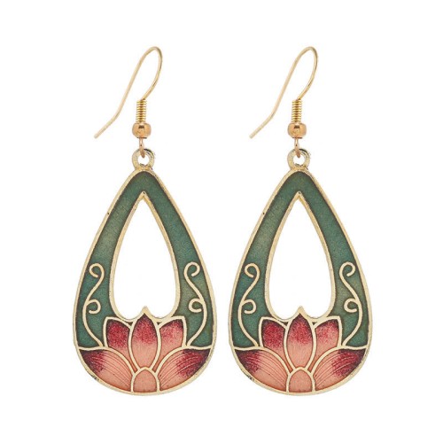 Lotus Butterfly Flower Alloy Copper Enlightenment Earrings Lotus Butterfly Flower Alloy Copper Enlightenment Earrings