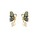 18K Gold-Plated Copper Pearl Butterfly Love Stud Earrings