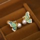 925 Sterling Silver 18K Gold Plated Copper Pearl Butterfly Healing Stud Earrings 925 Sterling Silver 18K Gold Plated Copper Pearl Butterfly Healing Stud Earrings