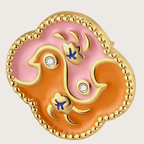 18K Gold-Plated Copper Two Birds Zircon Healing Jewelry Set 18K Gold-Plated Copper Two Birds Zircon Healing Jewelry Set