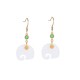 Feng Shui Elephant White Jade Fortune Earrings Feng Shui Elephant White Jade Fortune Earrings