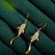 Fish Pattern Jade Luck Drop Earrings Fish Pattern Jade Luck Drop Earrings