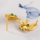 925 Sterling Silver Plated Gold Cyan Jade Butterfly Healing Earrings 925 Sterling Silver Plated Gold Cyan Jade Butterfly Healing Earrings
