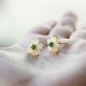 White Jade Flower Luck Blessing Stud Earrings White Jade Flower Luck Blessing Stud Earrings