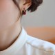 925 Sterling Silver Gold-Filled Cinnabar Zircon Calm Earrings 925 Sterling Silver Gold-Filled Cinnabar Zircon Calm Earrings