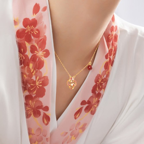 925 Sterling Silver Four Leaf Clover Koi Fish Red Agate Wealth Jewelry Set 925 Sterling Silver Four Leaf Clover Koi Fish Red Agate Wealth Jewelry Set