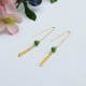 925 Sterling Silver Hetian Cyan Jade Phoenix Tail Drop Earrings 925 Sterling Silver Hetian Cyan Jade Phoenix Tail Drop Earrings