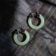 Round Jade White Jade Prosperity Earrings Round Jade White Jade Prosperity Earrings
