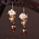 14K Gold-Plated Tridacna Stone Flower Pearl Aventurine Earrings 14K Gold-Plated Tridacna Stone Flower Pearl Aventurine Earrings
