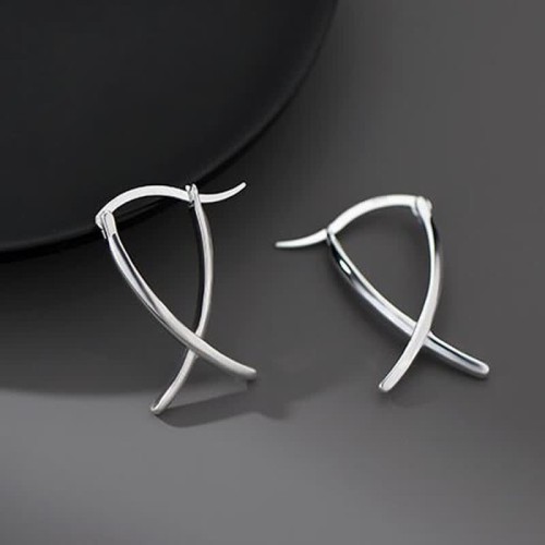 Geometric Cross Luck Hoop Earrings Geometric Cross Luck Hoop Earrings