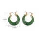 925 Sterling Silver Gold-Plated Hetian Cyan Jade Luck Drop Earrings 925 Sterling Silver Gold-Plated Hetian Cyan Jade Luck Drop Earrings