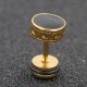 Titanium Steel Men’s Balance Round Stud Earrings