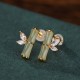 925 Sterling Silver Hetian Cyan Jade Bamboo Luck Stud Earrings 925 Sterling Silver Hetian Cyan Jade Bamboo Luck Stud Earrings