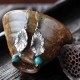 925 Sterling Silver Turquoise Lotus Leaf Protection Earrings 925 Sterling Silver Turquoise Lotus Leaf Protection Earrings