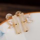 925 Sterling Silver Hetian Cyan Jade Bamboo Luck Stud Earrings 925 Sterling Silver Hetian Cyan Jade Bamboo Luck Stud Earrings