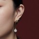 Vintage White Jade Red Agate Blessing Drop Earrings
