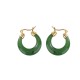 925 Sterling Silver Gold-Plated Hetian Cyan Jade Luck Drop Earrings 925 Sterling Silver Gold-Plated Hetian Cyan Jade Luck Drop Earrings