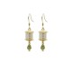 925 Sterling Silver Jade Prayer Wheel Luck Drop Earrings 925 Sterling Silver Jade Prayer Wheel Luck Drop Earrings