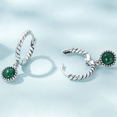 925 Sterling Silver Malachite Anti-Anxiety Drop Earrings 925 Sterling Silver Malachite Anti-Anxiety Drop Earrings