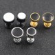 Titanium Steel Men’s Balance Round Stud Earrings