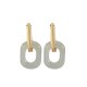925 Silver Round White Jade Happiness Earrings