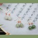 925 Sterling Silver 14K Gold-Plated Hetian Jade Red Agate Luck Earrings 925 Sterling Silver 14K Gold-Plated Hetian Jade Red Agate Luck Earrings