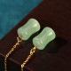 Jade Bamboo Pattern Luck Drop Earrings Jade Bamboo Pattern Luck Drop Earrings