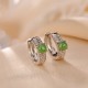 925 Sterling Silver Cyan Jade Success Stud Earrings 925 Sterling Silver Cyan Jade Success Stud Earrings