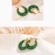 925 Sterling Silver Gold-Plated Hetian Cyan Jade Luck Drop Earrings 925 Sterling Silver Gold-Plated Hetian Cyan Jade Luck Drop Earrings
