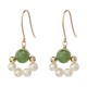 Cyan Jade Pearl Bead Luck Drop Earrings Cyan Jade Pearl Bead Luck Drop Earrings