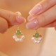 Cyan Jade Pearl Bead Luck Drop Earrings Cyan Jade Pearl Bead Luck Drop Earrings