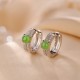 925 Sterling Silver Cyan Jade Success Stud Earrings 925 Sterling Silver Cyan Jade Success Stud Earrings