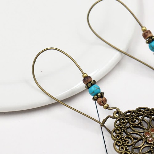 Round Flower Luck Drop Earrings Round Flower Luck Drop Earrings