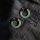 Round Jade White Jade Prosperity Earrings Round Jade White Jade Prosperity Earrings