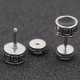 Titanium Steel Men’s Balance Round Stud Earrings