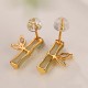 925 Sterling Silver Hetian Cyan Jade Bamboo Luck Stud Earrings 925 Sterling Silver Hetian Cyan Jade Bamboo Luck Stud Earrings
