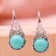 925 Sterling Silver Turquoise Beaded Protection Drop Earrings