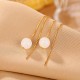 925 Sterling Silver White Jade Happiness Drop Earrings 925 Sterling Silver White Jade Happiness Drop Earrings