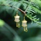 925 Sterling Silver Jade Prayer Wheel Luck Drop Earrings 925 Sterling Silver Jade Prayer Wheel Luck Drop Earrings