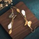Feng Shui White Jade Fortune Earrings