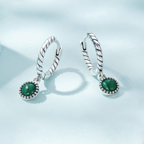 925 Sterling Silver Malachite Anti-Anxiety Drop Earrings 925 Sterling Silver Malachite Anti-Anxiety Drop Earrings