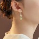 999 Sterling Silver Hetian Jade Bamboo Leaf Luck Earrings 999 Sterling Silver Hetian Jade Bamboo Leaf Luck Earrings