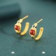 925 Sterling Silver Red Agate Lotus Confidence Stud Earrings